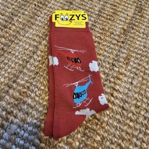 NEW Foozy's red helicopter socks, men's 10-13